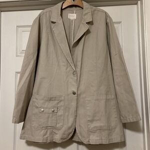 Curve Appeal Women's Beige Utility Jacket Size XL